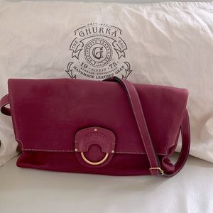 Ghurka Sarda red leather handbag.